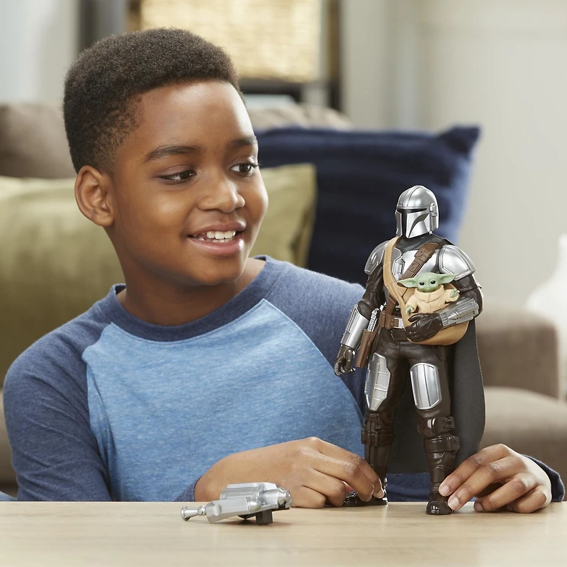 Star Wars Galactic Action The Mandalorian & Grogu, figurines électroniques interactives de 30 cm