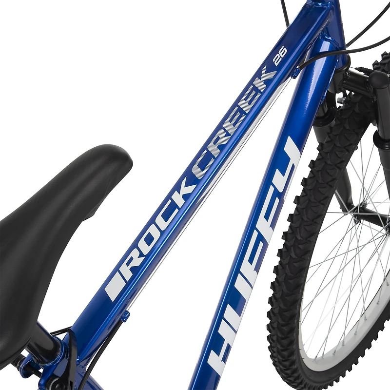 Huffy Rock Creek 26-inch Men’s 18-speed Mountain Bike, Blue, 13+ years old