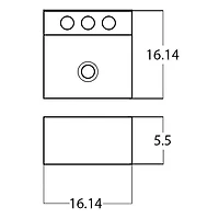 American Imaginations 16.14-in. W Semi-Recessed Black Bathroom Vessel Sink For 3H8-in. Center Drilling AI-28357