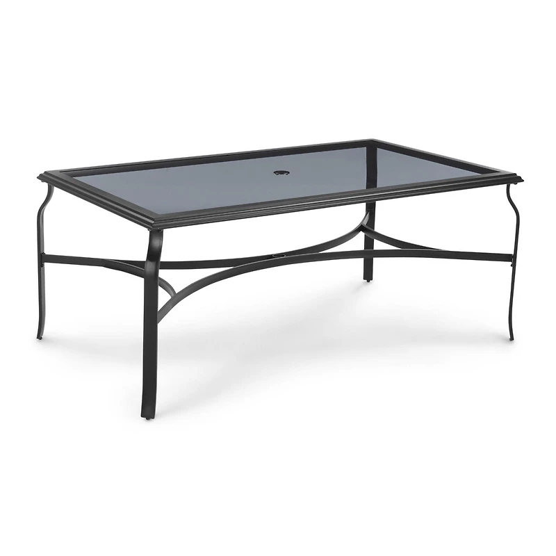 Ensemble à dîner pour patio extérieur en acier 7 pièces avec coussins Newport HOMETRENDS, beige