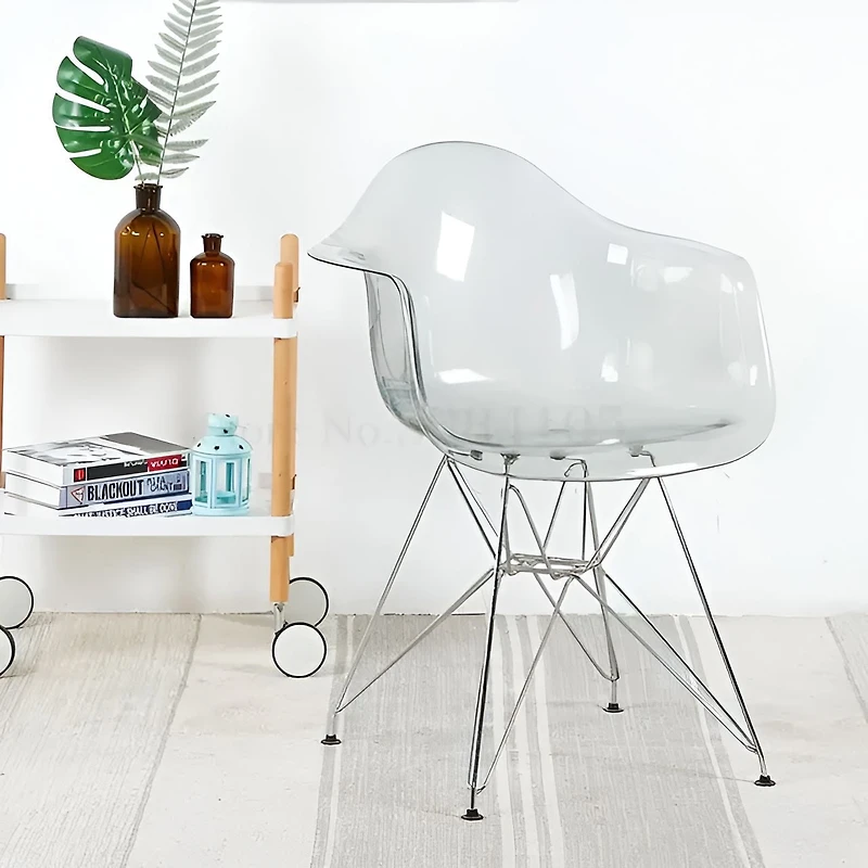 Heavenly Collection Clear & Chrome Bucket Chair