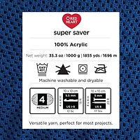 Red Heart® Fil Super Saver®1000G, Acrylique #4 Moyen, 35,3 oz/1000g, 1855 Yards