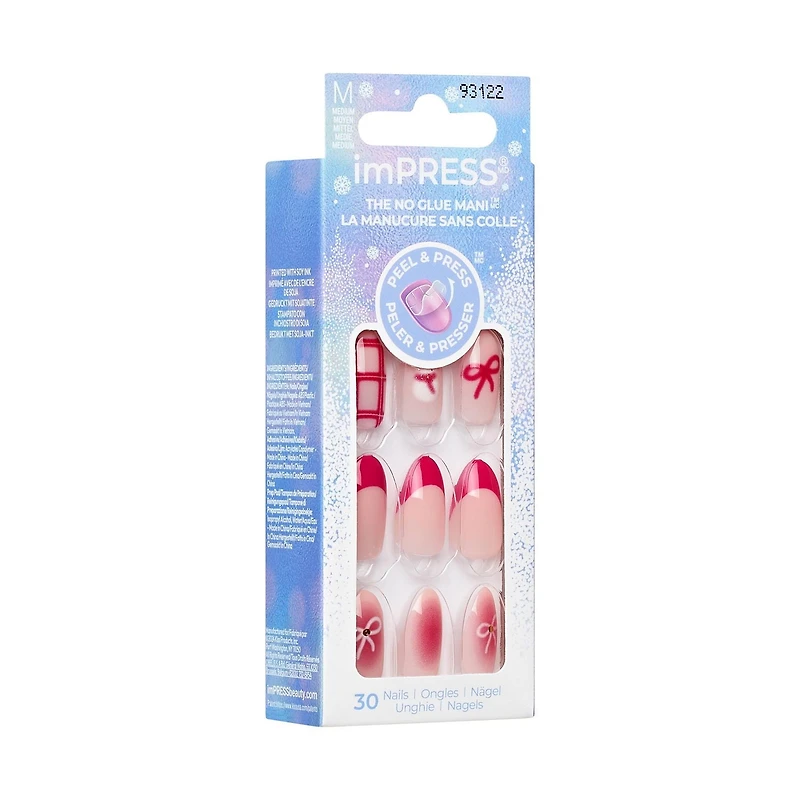 imPRESS Holiday Press-On Nails - Longueur moyenne, forme de cercueil, 30 ct. imPRESS Holiday