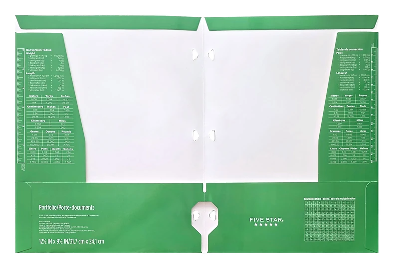 Porte-document à 4 pochettes Five Star vert