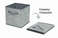 Panier de rangement en forme de cube Mainstays pour adulte, pliable, les principaux matériaux sont du tissu non usé et du papier cartonné, parfait pour la crèche, la salle de jeux, etc.