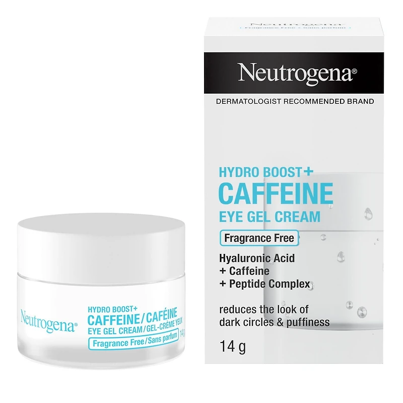 Crème pour les yeux Neutrogena Hydro Boost+ avec caféine, crème pour les yeux à l’acide hyaluronique, hydratant antioxydant, sans parfum 14g