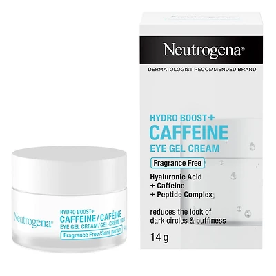 Crème pour les yeux Neutrogena Hydro Boost+ avec caféine, crème pour les yeux à l’acide hyaluronique, hydratant antioxydant, sans parfum 14g