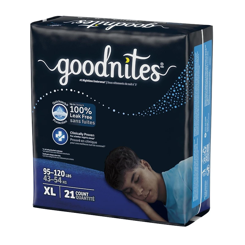 Goodnites Boys' Nighttime Bedwetting Underwear, Economy Plus Pack, Sizes S-XXL