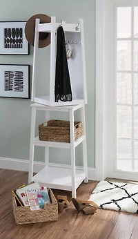 Helena Rotating Coat Rack, White