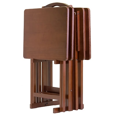 Winsome Alex 5-PC Snack Table Set in Walnut finish