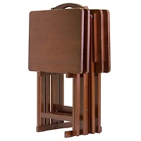 Winsome Alex 5-PC Snack Table Set in Walnut finish
