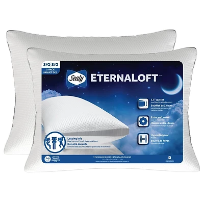 Mainstays Overstuffed Extra Firm Support Bed Pillow, 2pk