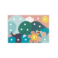 Janod - My First Wooden Mosaics - Early Learning Toy - 6 Perforated Cards and 38 Wooden Pawns - Learning of Colours and Motor Skills - Water Painting - from 2 Years