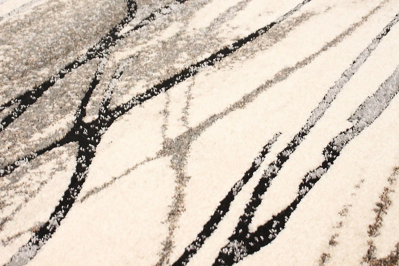 ECARPET Forester Dark Grey, Ivory Rug 5'2" x 8'0"