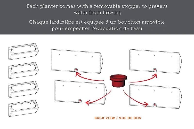 Meubles South Shore Dalya Ensemble de 4 jardinières murales Blanc