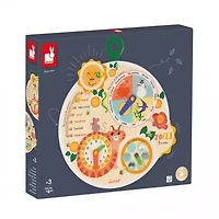 JANOD- Cat Roue du Temps Calendrier Enfant-Jeu Éducatif-Jouet en Bois FSC-Dès 3 Ans, J09623, Multicolore