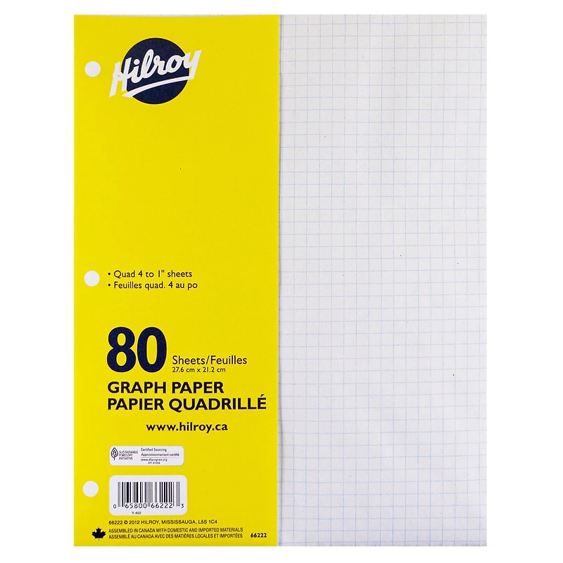 Hilroy® Refill Paper Graph, 80 Sheets, Refill Paper