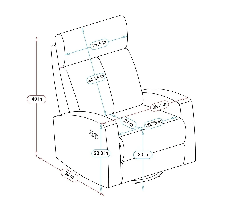Lennox Metro swivel glider recliner