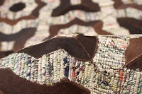 ECARPETGALLERY Tapis Fait à la Main pour Salon, Salle à Manger et Chambre à Coucher Contemporain Collection Patchwork en cuir 4'11" x 6'5" en Brun