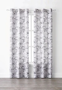 Mainstays Floral Jacobean Grey Curtain Panel Pair