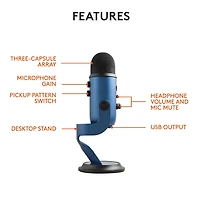 Blue Yeti Micro USB pour PC - Midnight Blue