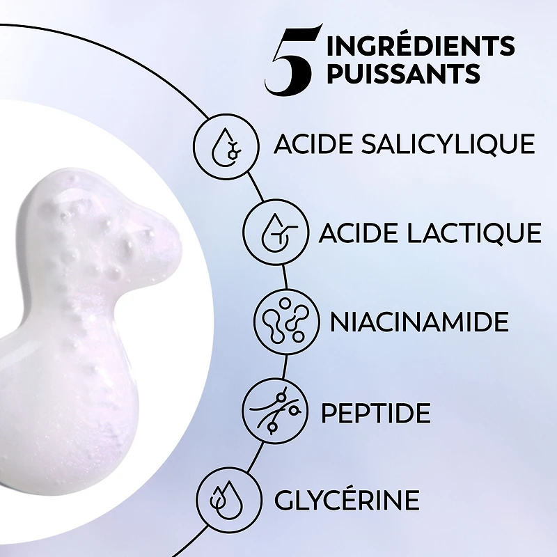 Super sérum réparateur de nuit 5 en 1 de Olay Sérum léger renouvelant pour le visage  Soin de la peau correcteur de rides avec acide salicylique, niacinamide, acide lactique, glycérine, peptide 50ML