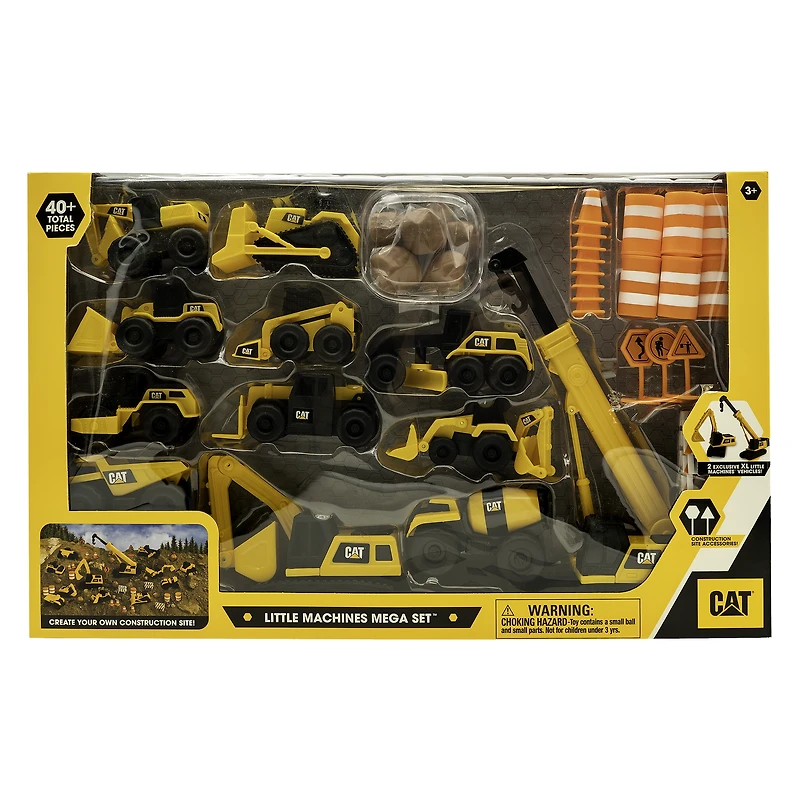 Jouets de construction CAT, Coffret Méga Little Machines – plus de 40 pièces. Toutes les Pièces Sont Moulées à partir des mêmes Plastiques « Cat Tough » que l’on Retrouve dans les plus grands Jouets,J