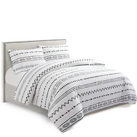 Marina Decoration Ultra Soft Silky Zipper Rich Printed Rayon from Bamboo All Season Duvet Cover Set with Pillowcases, Simplify Modern Geometric Pattern