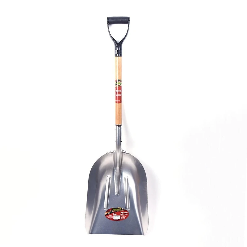 Shovel Grain Scoop Alum 48in Wood Handle Poly D-Grip