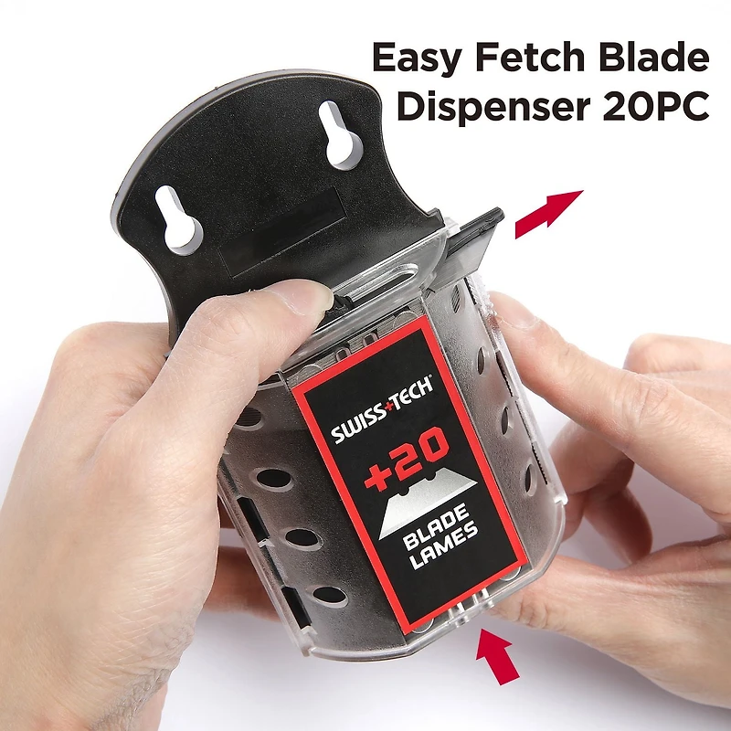 Swiss Tech 2 Piece Lock-back Folding Knife With 20  Balde Dispenser