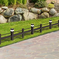 Sunjoy Clôture de jardin solaire en fer panneau de clôture en treillis métallique, clôture décorative extérieure pour jardin (paquet de 5)