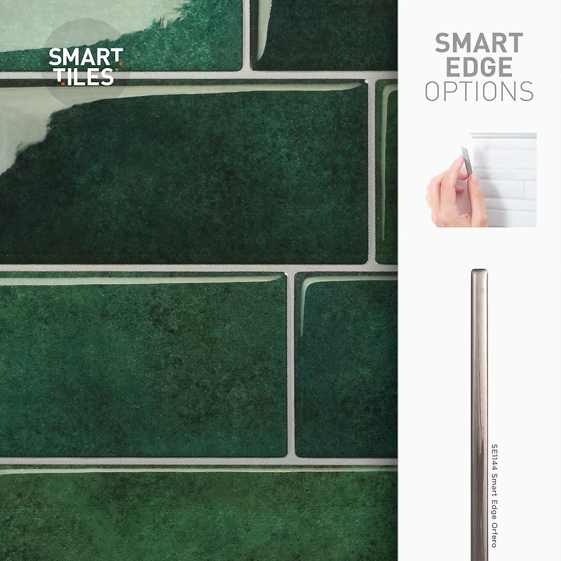 Smart Tiles Tuiles autocollante murale, Metro Fiona, Pqt-4, 11.56in x 8.38in
