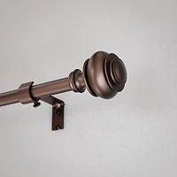 Mainstays 1/2" Bronze Urn Adjustable Curtain Rod Set, 48"-84"