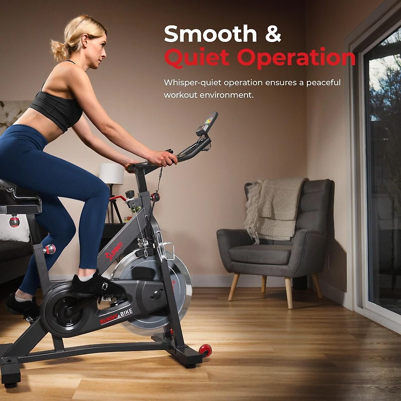 Sunny Health & Fitness Smart Pro Indoor Cycling Exercise Bike, Felt Resistance and Belt Drive with Bluetooth Connectivity and SunnyFit® App - SF-B901SMART
