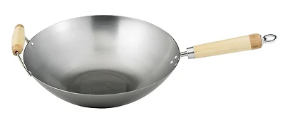 Wok Imusa en acier de carbone sans revêtement antiadhérent de 14 po