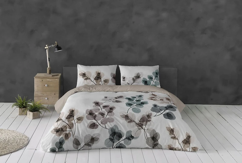 Gouchee Home Ona Leaf Print Cotton Duvet Cover Set