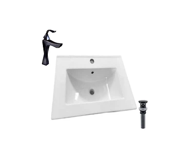 DROP Bath and Kitchen DR091387 Bathroom Vanity Top Set