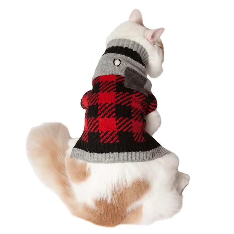 Holiday Time Buffalo Check with Pocket Dog Sweater
