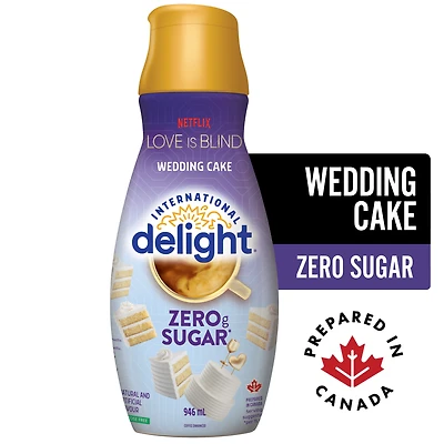 International Delight zéro sucre gâteau de mariage crème à café, édition limitée 946 ML CRÈME À CAFÉ