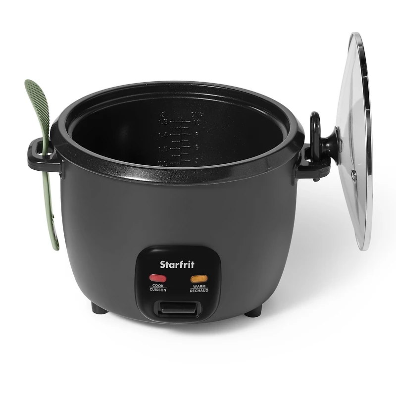 Starfrit Electric Rice Cooker – 20 Cups – Ceramic Non-Stick Coating Without PFAS – Steamer Basket, Measuring Cup & Service Spoon - 700 Watts, STARFRIT 20 CUP RICE COOKER