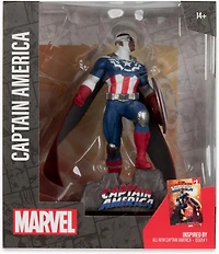 McFarlane Toys - Marvel Captain America Figure de collection à l'échelle 1:10 avec scène