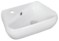in. W Above Counter White Bathroom Vessel Sink Set For 1 Hole Left Faucet AI