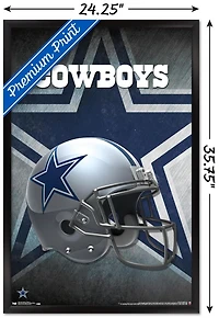 NFL Dallas Cowboys - Helmet 16 Wall Poster, 22.375" x 34" Framed