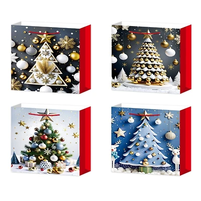 Sacs-Cadeaux De Noël (Sapin) (Assortiment) (Très Grand) - Lot De 12
