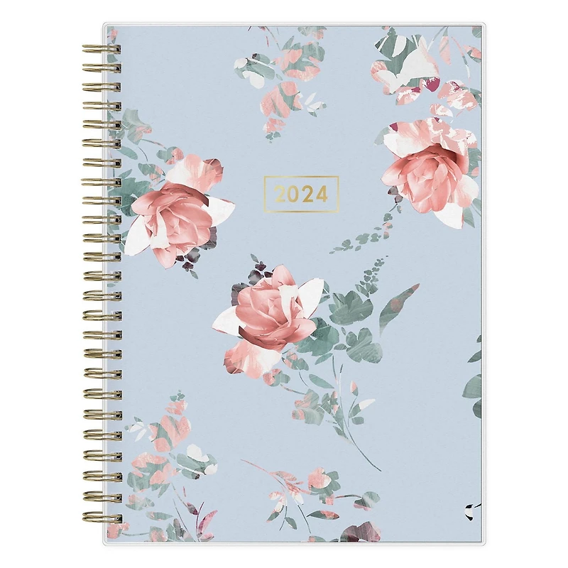 2024 Weekly Monthly Planner, 5.875x8.625, Blue Sky, Jessie Blue