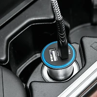 Trousse de chargement à deux ports de 2,4 A pour la voiture avec câble USB vers USB-C de 0,9 m (3 pi) de onn.