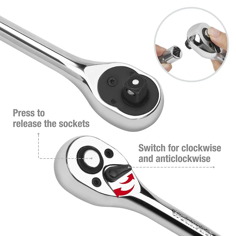 WorkPro Socket & Ratchet Set - 122 Piece