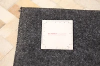 ECARPETGALLERY 5'5" x 7'8" Contemporary Cowhide Patchwork Handmade Area Rug for Living Room, Dining Room and Bedroom in Ivory