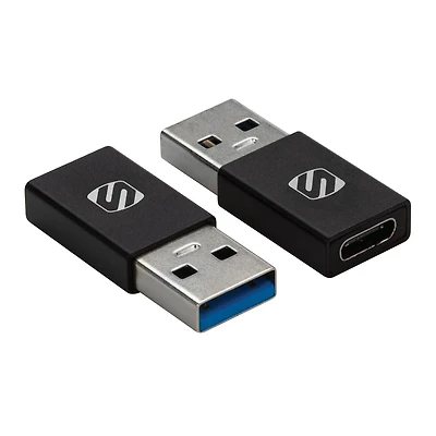 2 adaptateurs USB type C à USB type A Strikeline Scosche ACA-2PKSP - noir Strikeline adaptateurs
