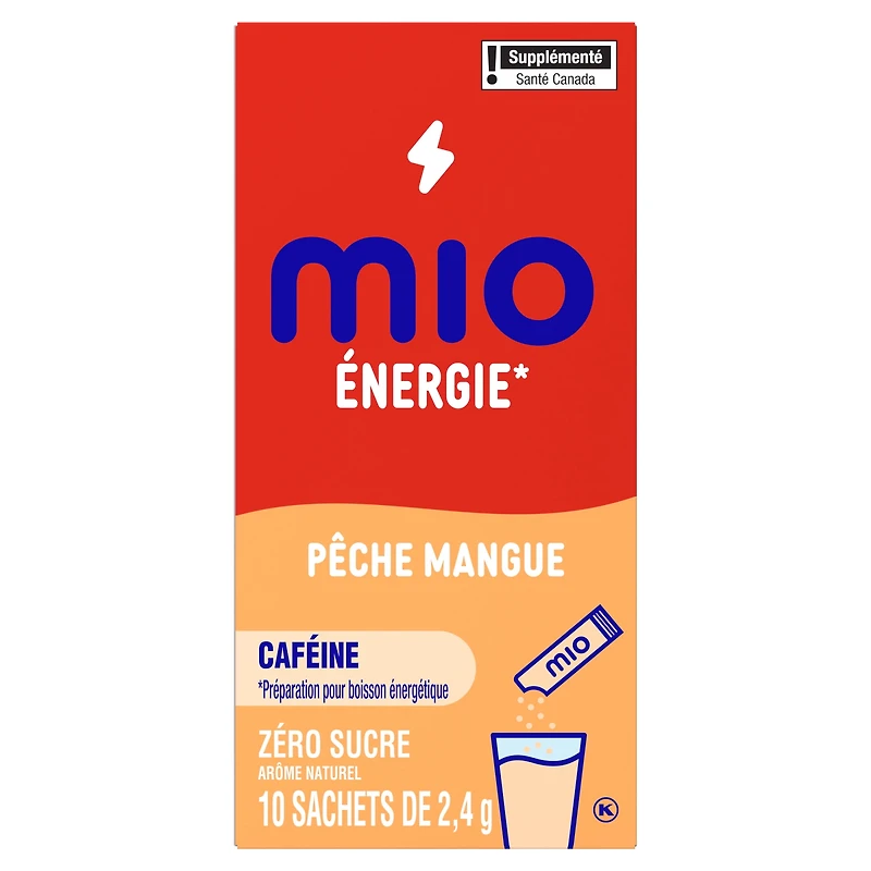 Mio Energy Peach Mango Energy Drink Mix, 2.4 G Packets, 10 Ct Box, Powders, 10pk
